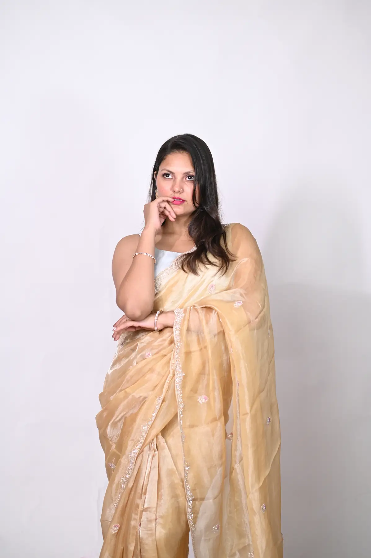 pure tissue jardosi pita work hand embroidery saree