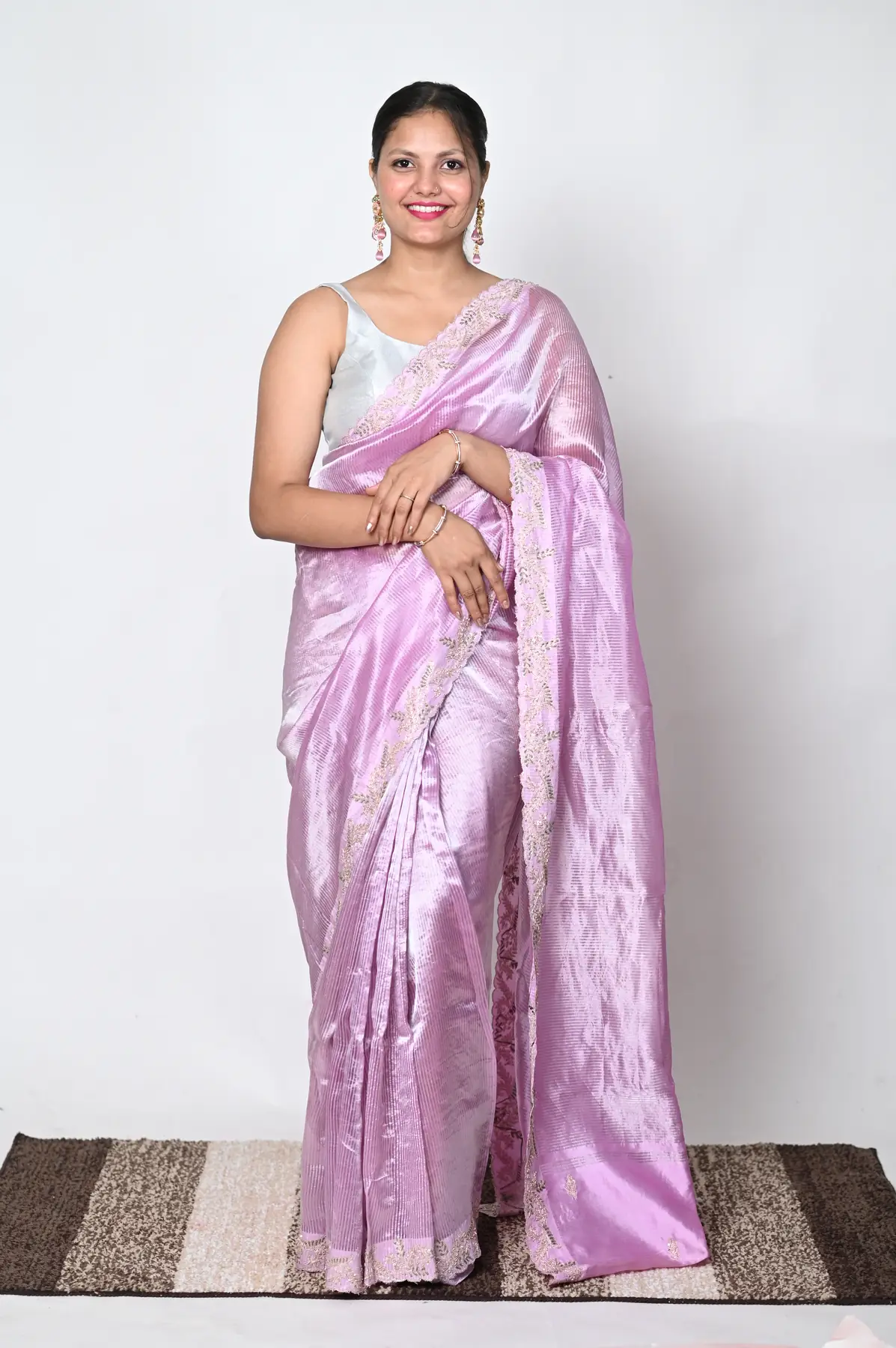 pure tissue hand embroidery saree