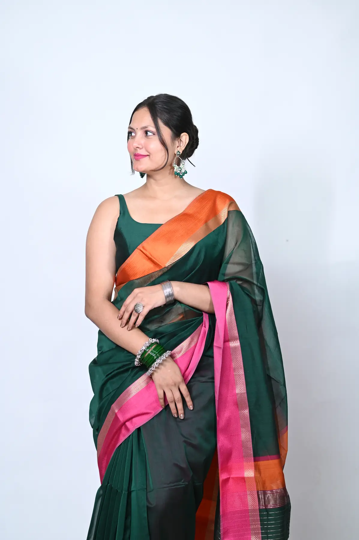 Handloom Maheshwari cotton silk saree