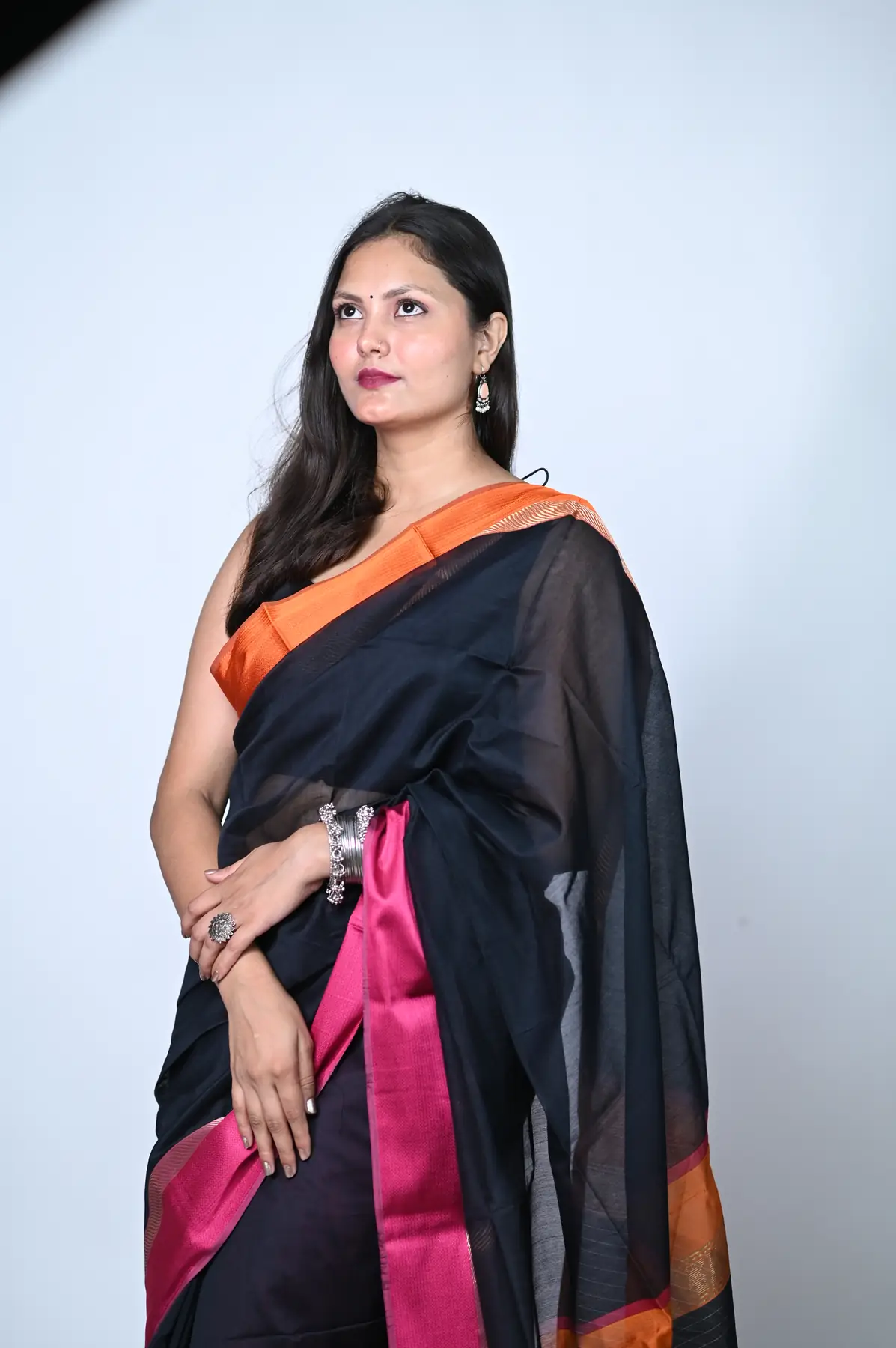 Handloom Maheshwari cotton silk saree