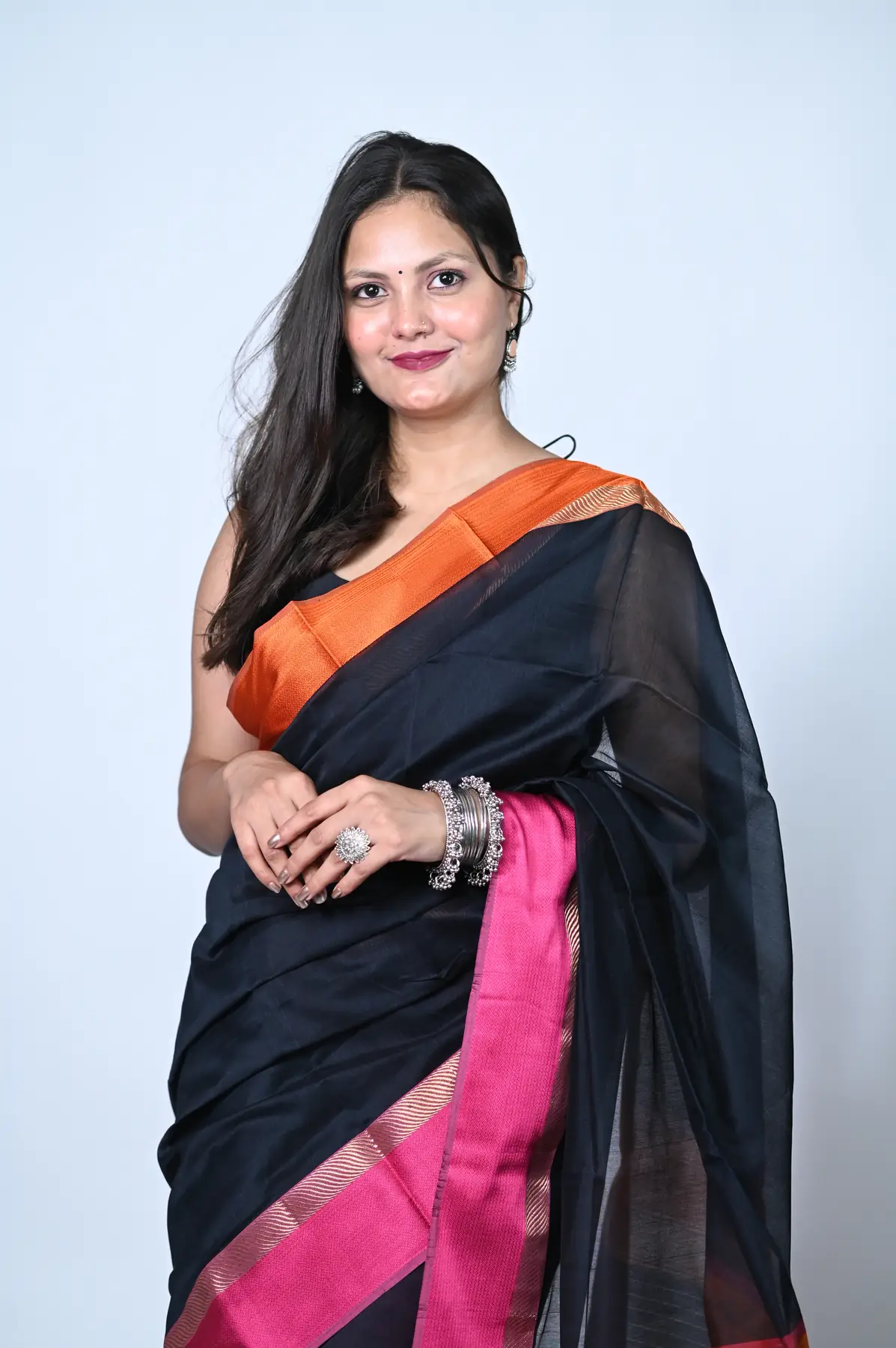 Handloom Maheshwari cotton silk saree