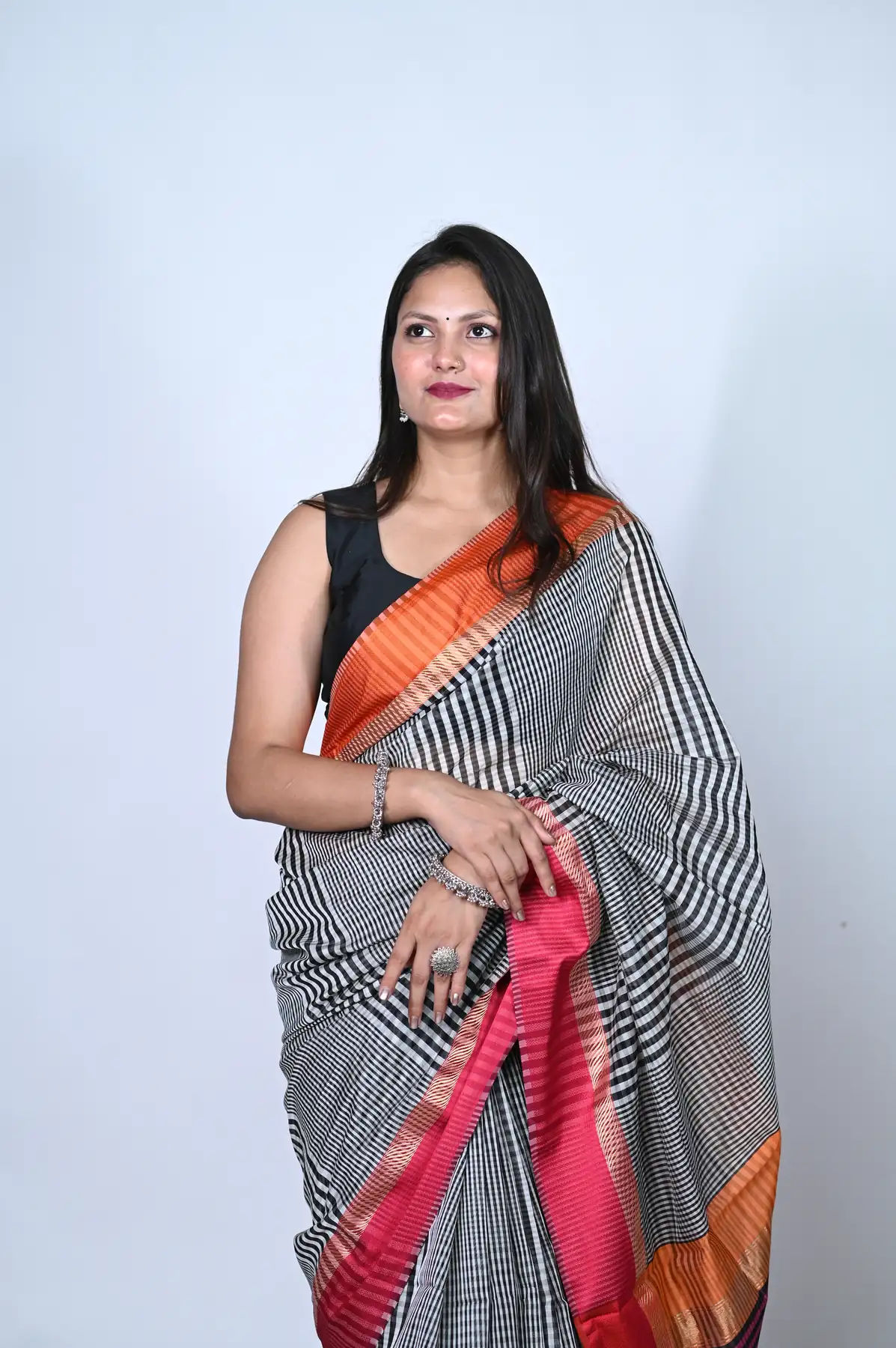 Handloom Maheshwari cotton silk saree