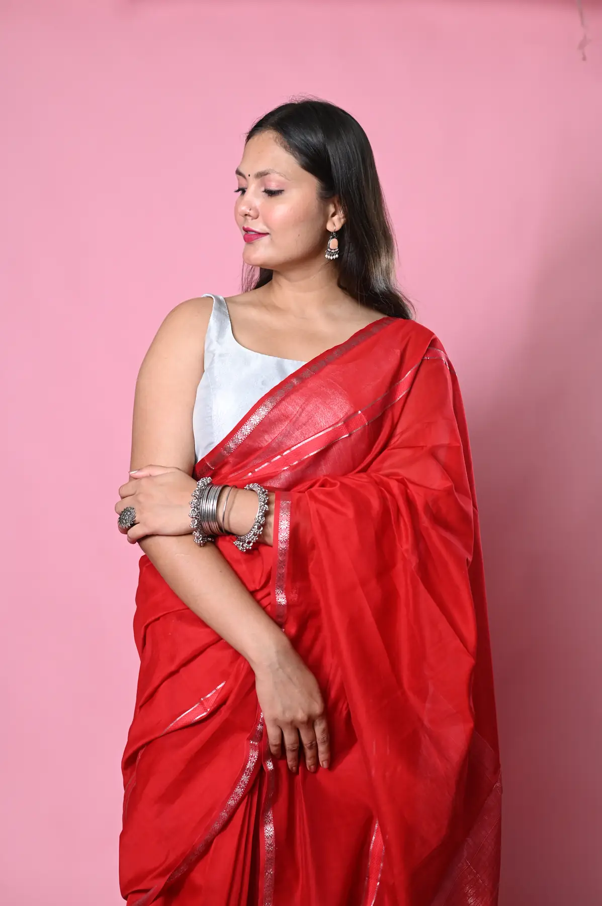 Maheshwari cotton silk handloom saree