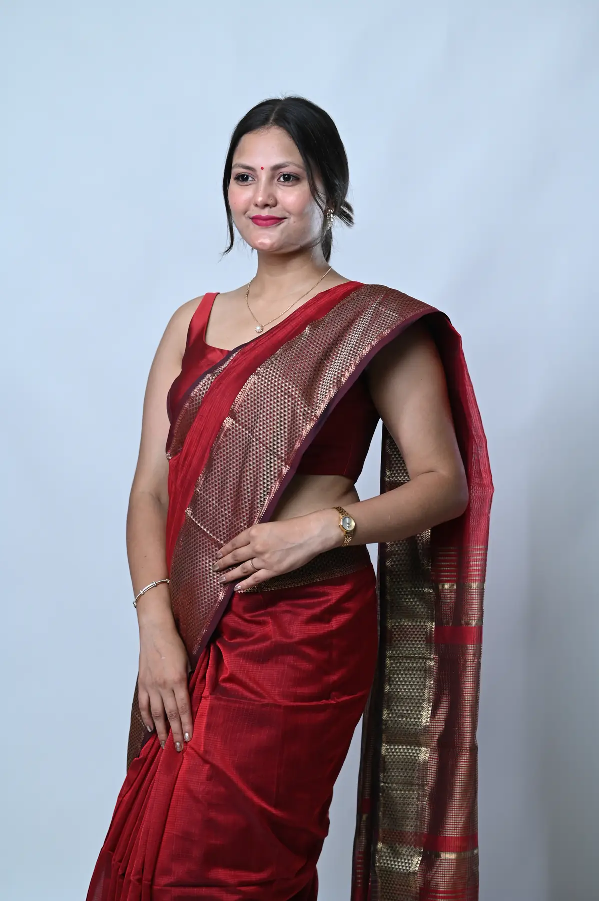 Handloom Maheshwari silk saree