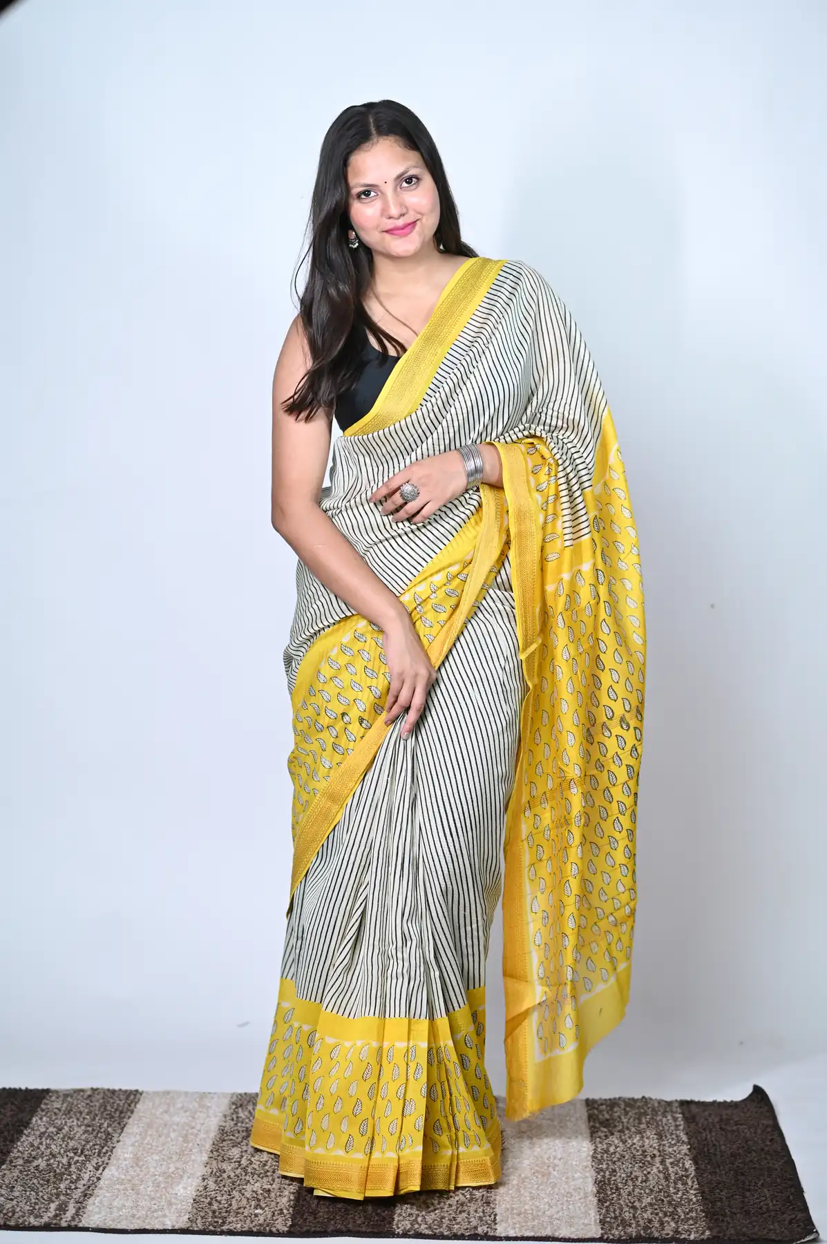 cotton silk hand block saree