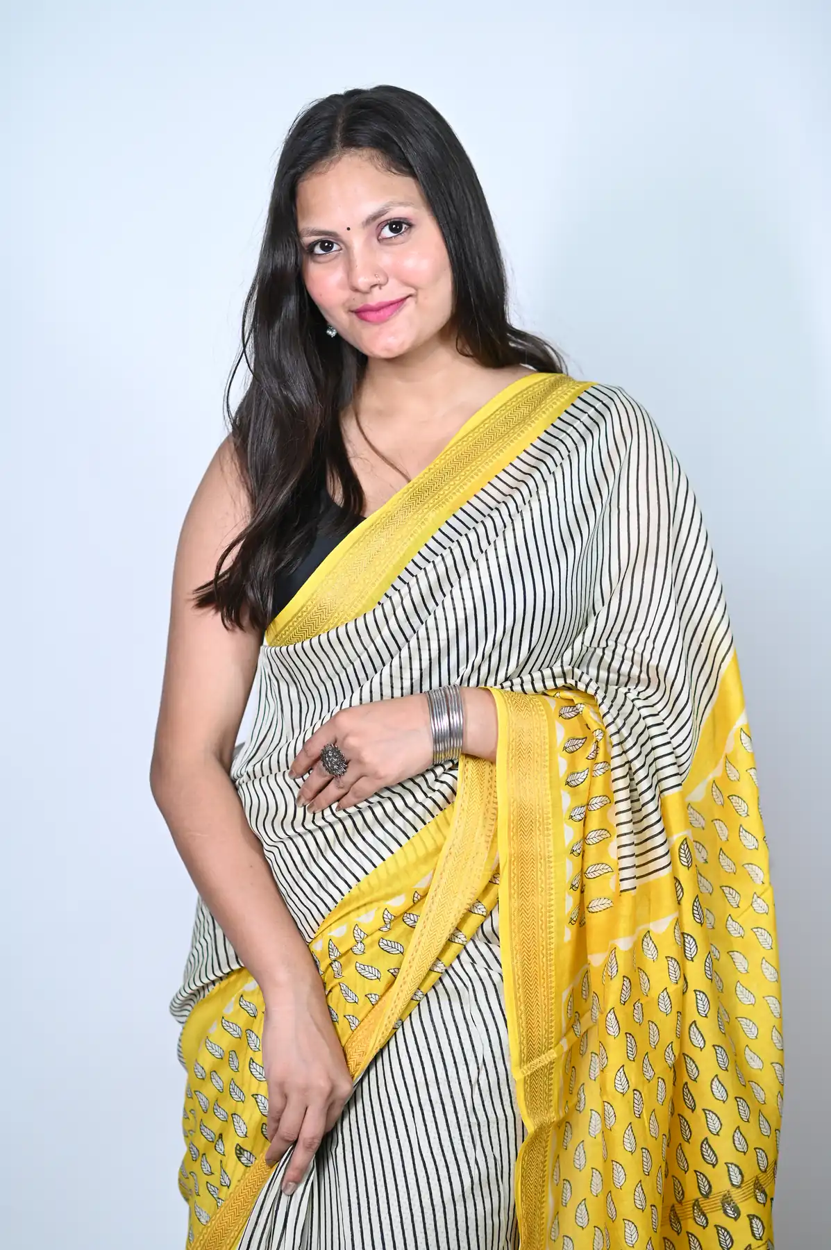 cotton silk hand block saree