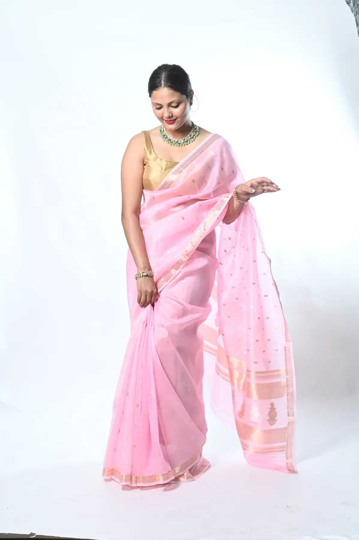 pure handloom organza kadhuwa saree