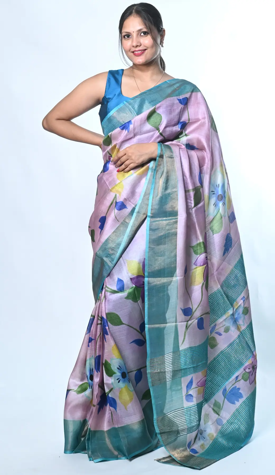 pure tussar hand kalamkari saree