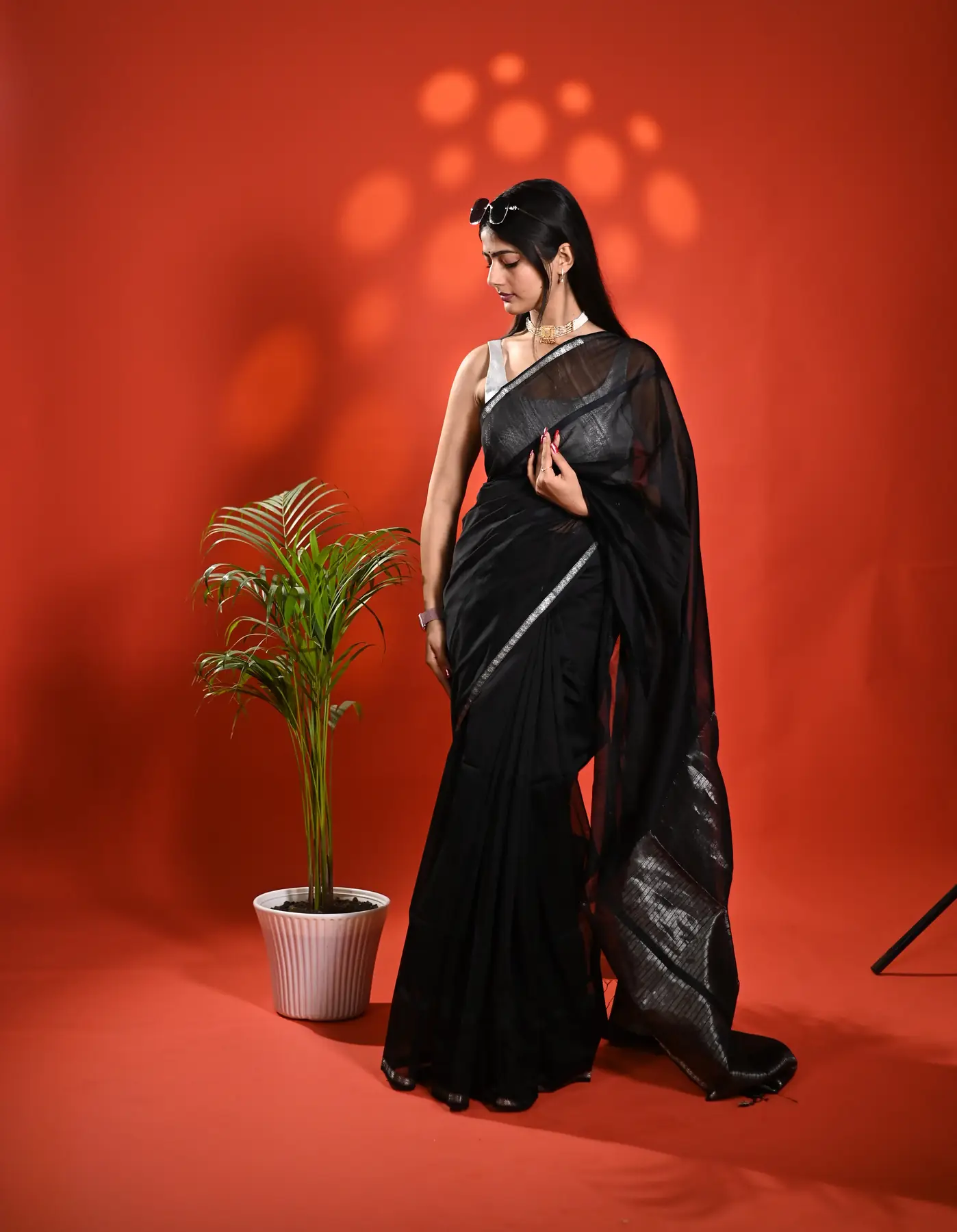 Handloom maheshwari cotton silk saree