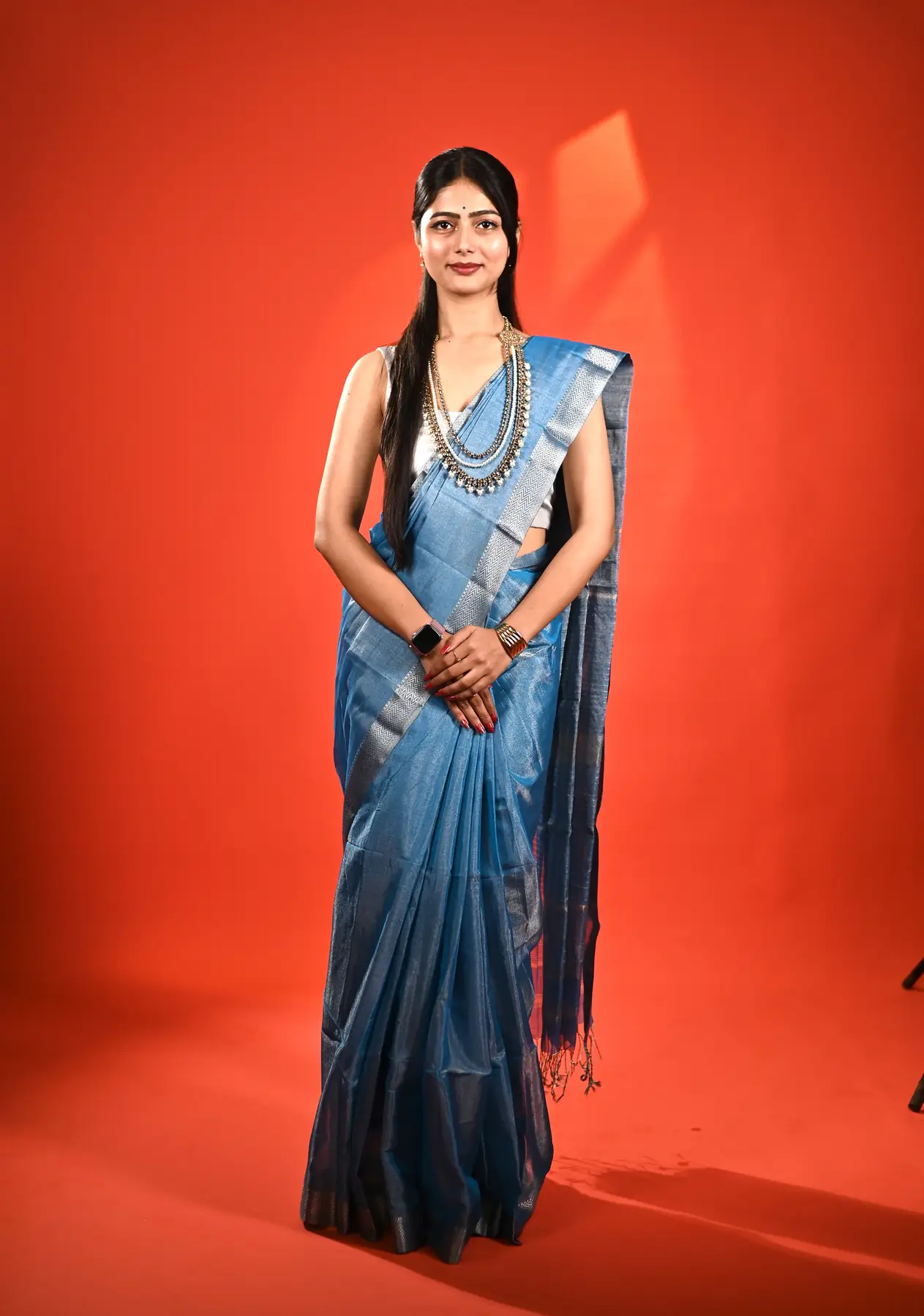 Handloom maheshwari tissue saree