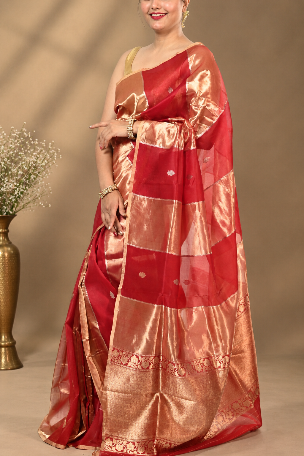 organza tissue kaduwa banarasi handloom saree